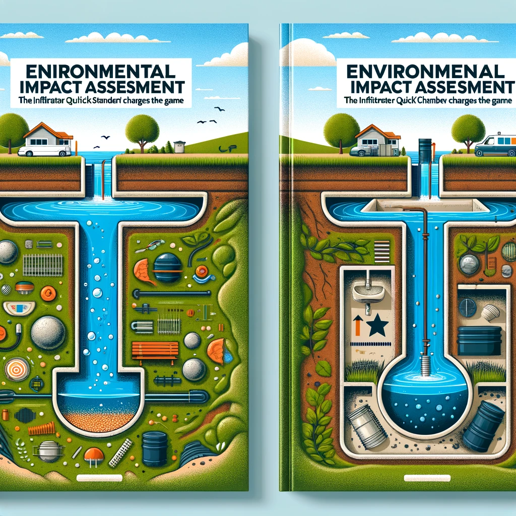 Report cover showing the environmental comparison between traditional septic systems and the Infiltrator Quick4 Standard Chamber.